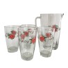 Set Cristal Jarra + 4 Vasos Flores