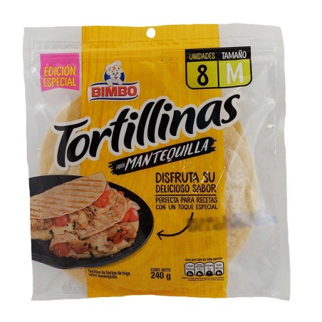 Tortillas Bimbo Mantequilla M 8 Und 240gr