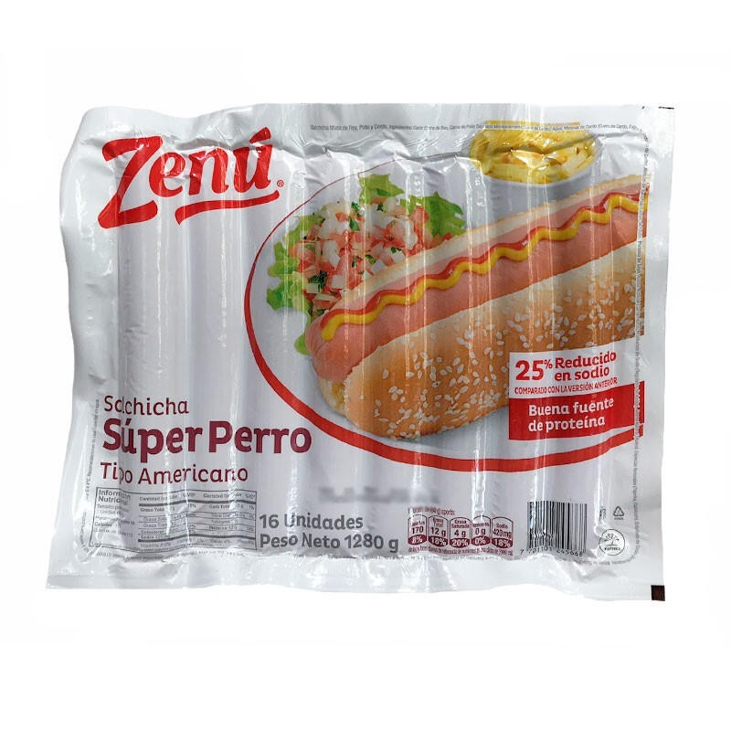 Salchicha Zenú Super Perro 16 Und 1280gr