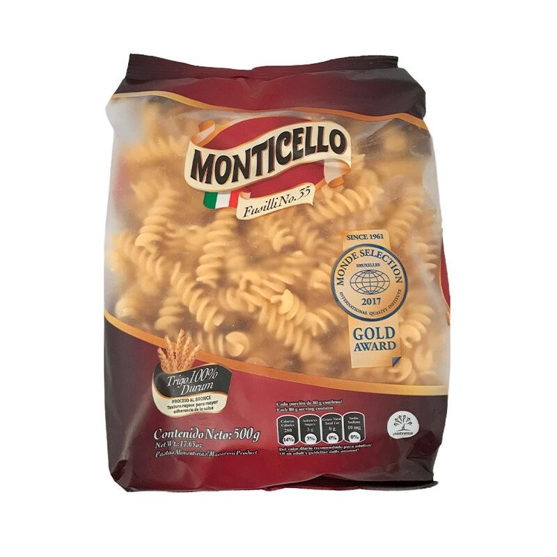 Pasta Fusilli Monticello 500gr