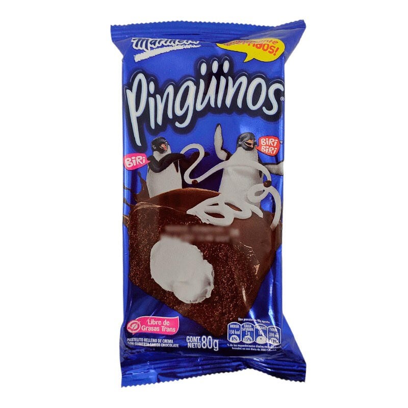 Ponqué Marinela Pingüinos con Crema 2 Und 80gr