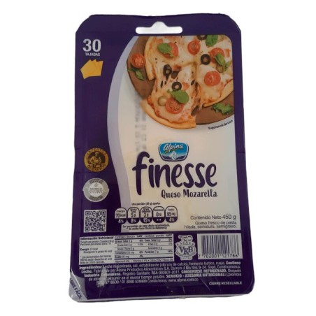 Queso Alpina Finesse Mozzarella 30 Tajadas 450gr