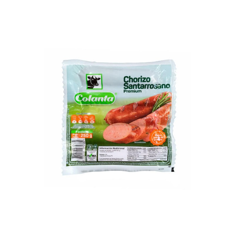 Chorizo  Colanta Santa Rosano 5 Und 250gr