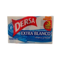 Jabón en Barra Dersa Extra Blanco 3 Und por 750gr