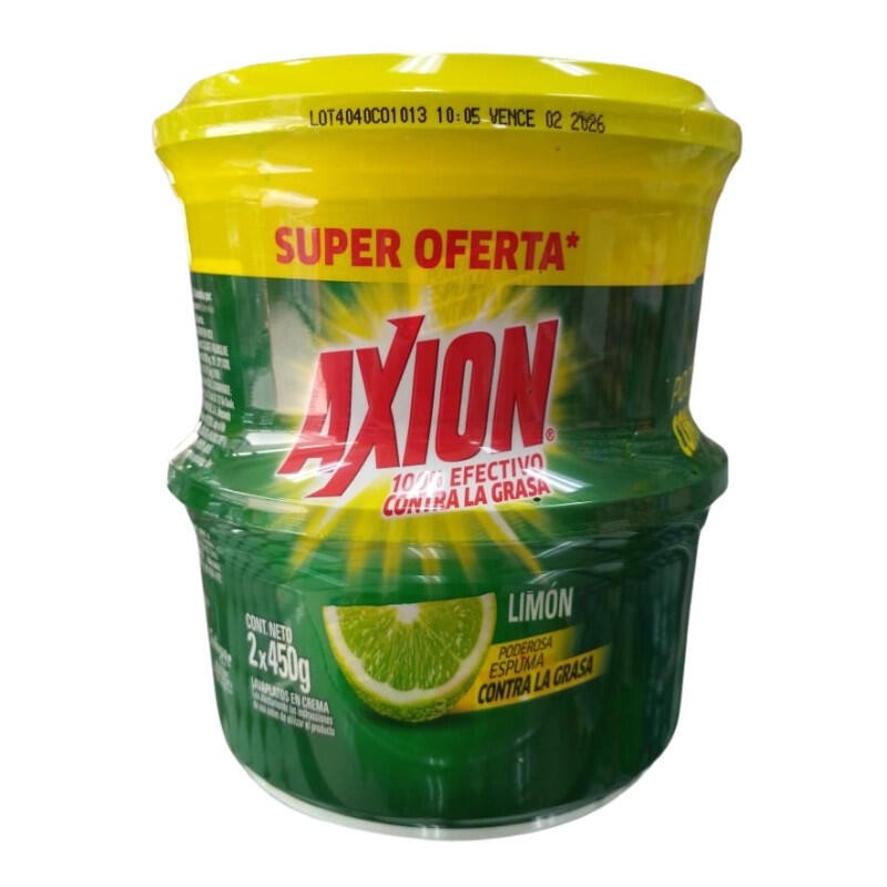 Lavaplatos En Crema Axion Limon X450g X2 Unidades