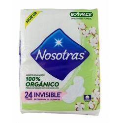 Toallas Higiénicas Nosotras Invisible Orgánica 24 Und