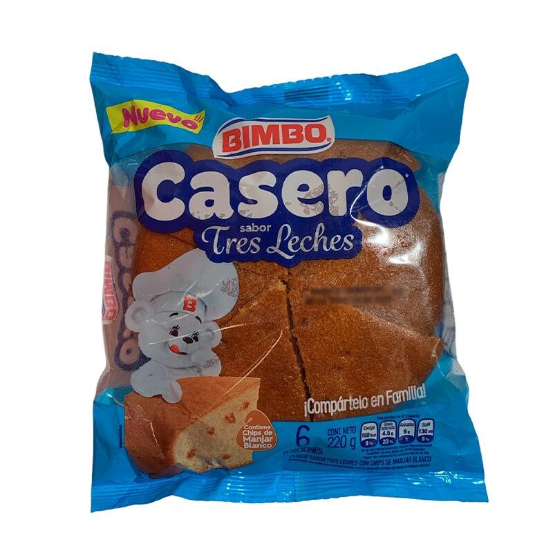 Ponqué Bimbo Casero Tres Leches 6 Porciones 220gr