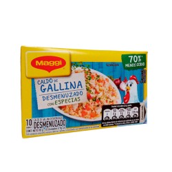 Caldo de Gallina Desmenuzado 70% Menos Sodio Maggi 90gr 10sob