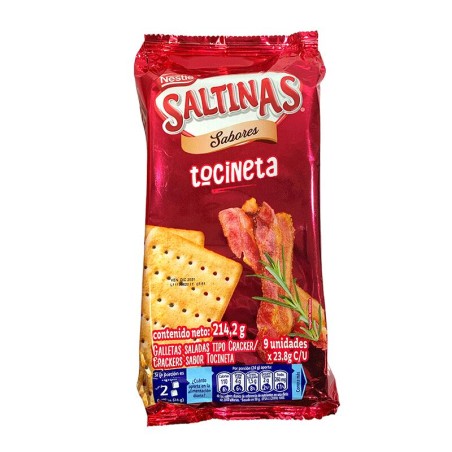 Galletas Saltinas Sabores Tocineta 9 Und 241,2gr