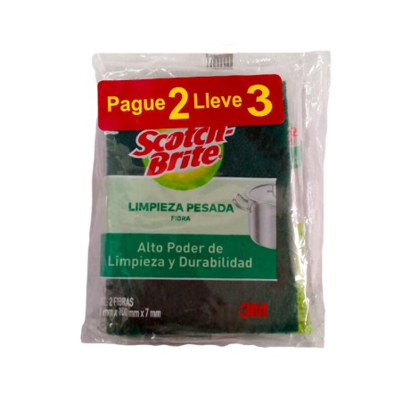 Esponja Scotch Brite  Fibra Verde P2Ll3