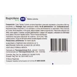 Ibuprofeno Mk Fracción 10 Tabletas 800mg