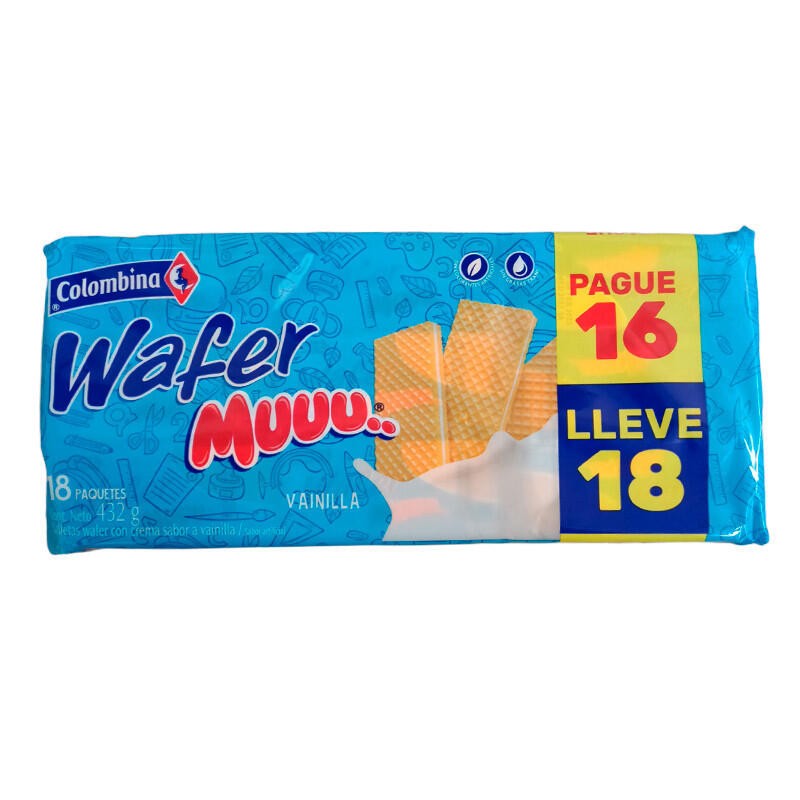 Galletas Wafer Muuu Vainilla P16Ll18 unds 432gr