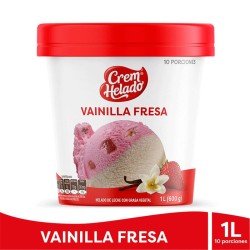 Helado Vainilla Fresa Crem Helado 10 Porciones 600gr