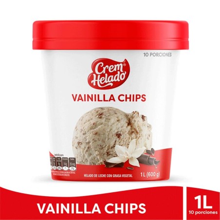 Helado Vainilla Chips Cream Helado 10 Porciones 600gr