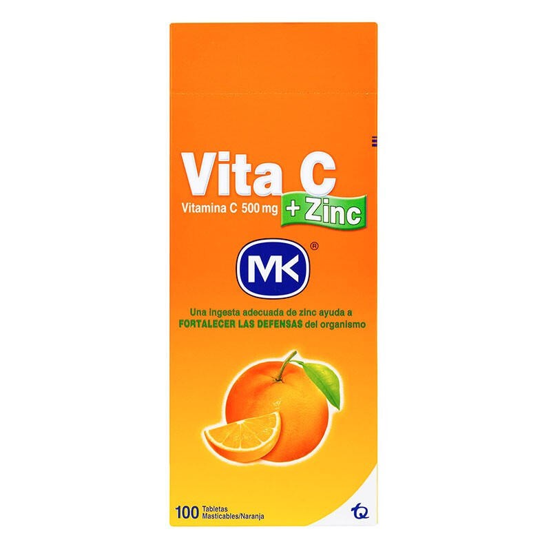 Vitamina C + Zinc Naranja Fracción 10 Cápsulas 500mg