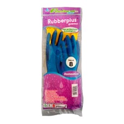 Guantes Rubberplus Domestico Amarrillo Calibre 20 Talla 8