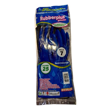 Guantes Rubberplus Calibre 25 Talla 7 Negro