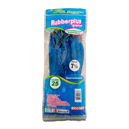 Guantes Rubberplus Negro Calibre 25 Talla 7 1/2