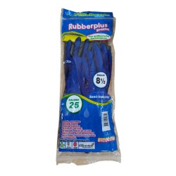 Guantes Rubberplus Calibre 25 Talla 8 1/2 Negro