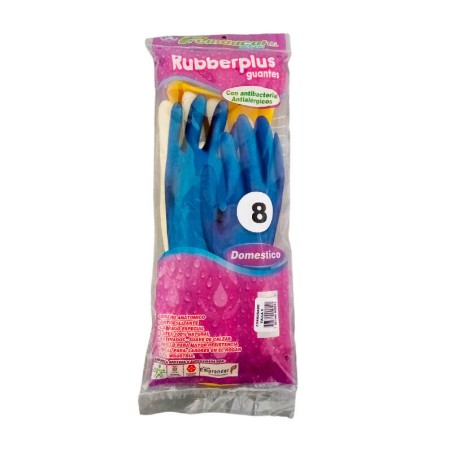 Guantes Rubberplus Corrugado Amarrillo Calibre 20 Talla 8