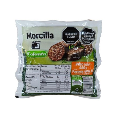 Morcilla Colanta X450G X8Uni