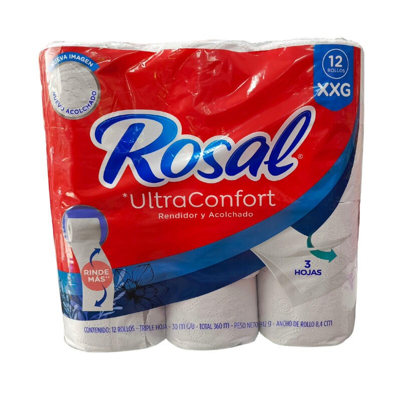 Papel Higiénico Rosal X12 Unidades X 30 Metros