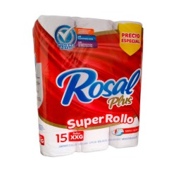 Papel Higiénico Rosal Plus Super Rollo 15unds XXG