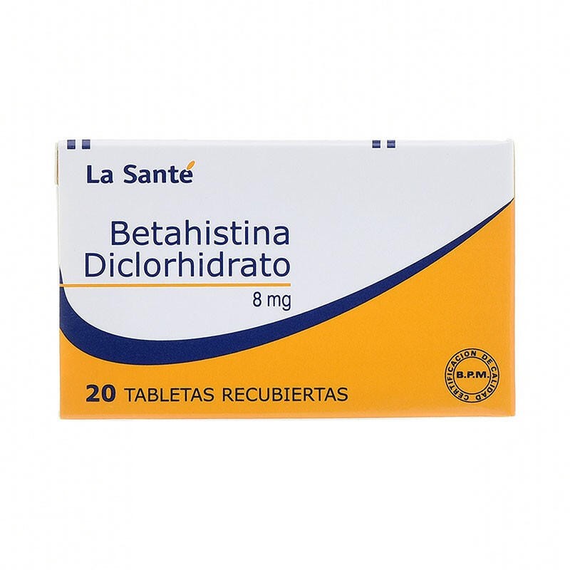 Betahistina Diclorhidrato 20 Tabletas 8mg