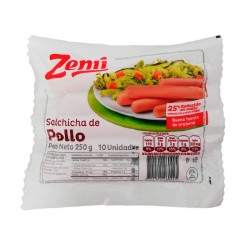 Salchicha de Pollo Zenu 250gr 10unds