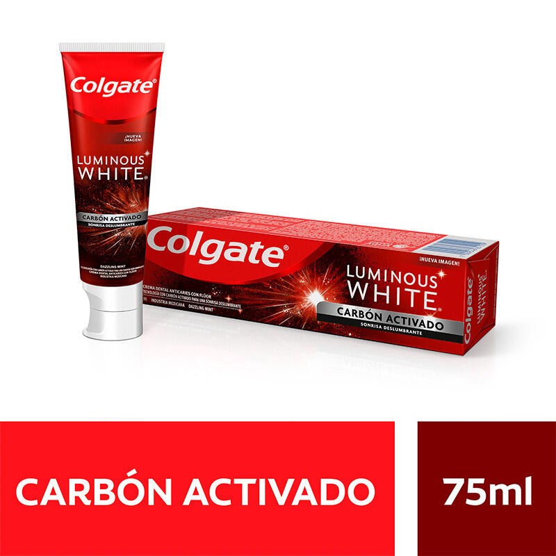 Crema Dental Colgate Luminous White Carbon Activado 75mL