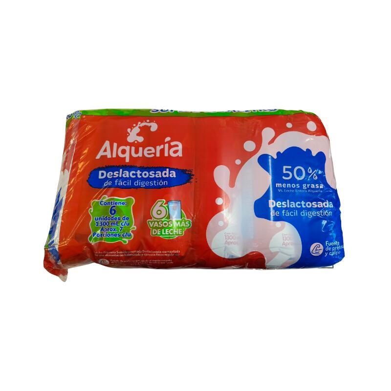 Leche Alquería Deslactosada 6 Und 1.300mL