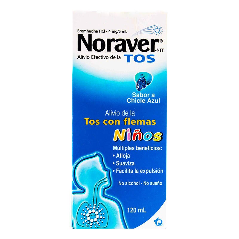 Noraver Tos Niños Sabor Chicle Azul 120mL