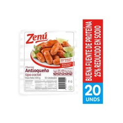 Chorizo Antioqueño Coctel Zenú 20 Unidades 300gr