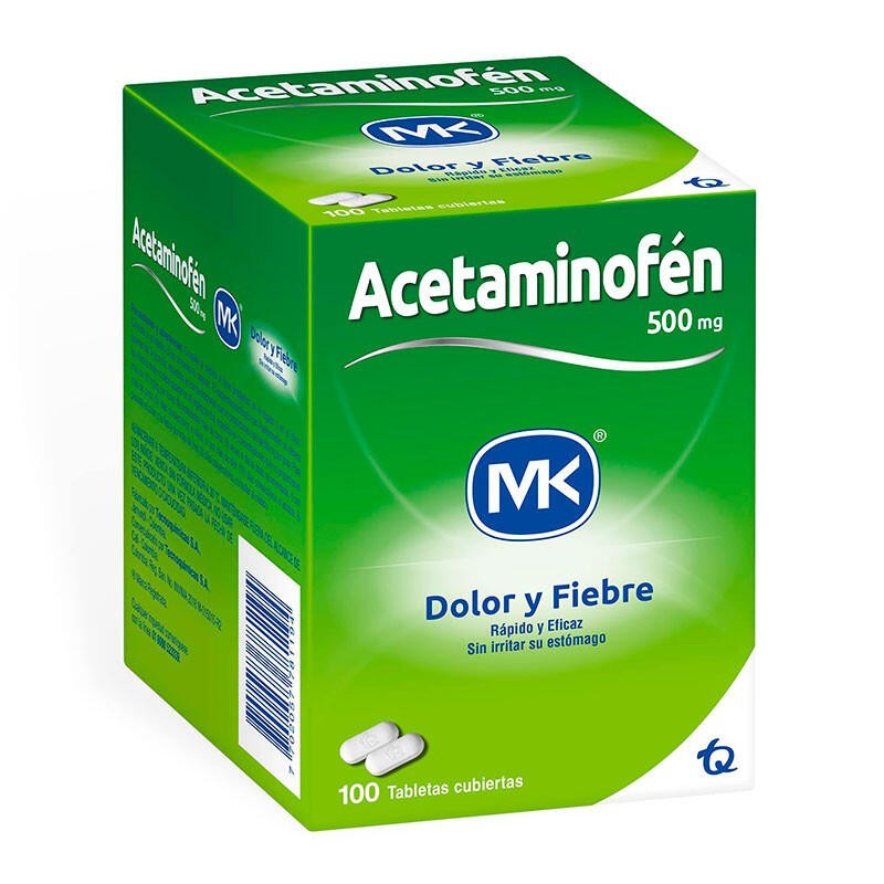 Acetaminofén Mk Fracción 10 Tabletas 500mg