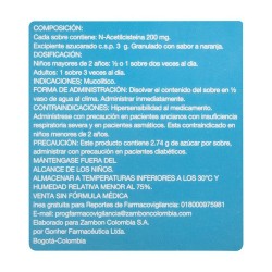 Fluimucil Granulado Fracción 1 Sobre 3gr 200mg