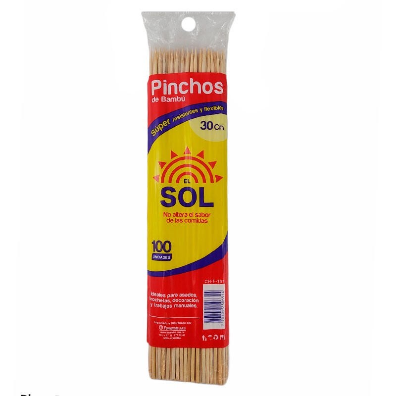 Palitos Pincho El Sol 30 cm 100 Und