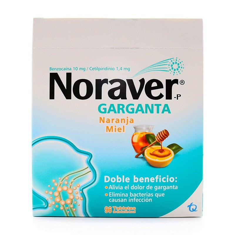 Noraver-P Garganta Naranja Fracción 6 Tabletas