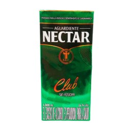 Aguardiente Néctar Club Sin Azúcar Verde Caja 1000ml