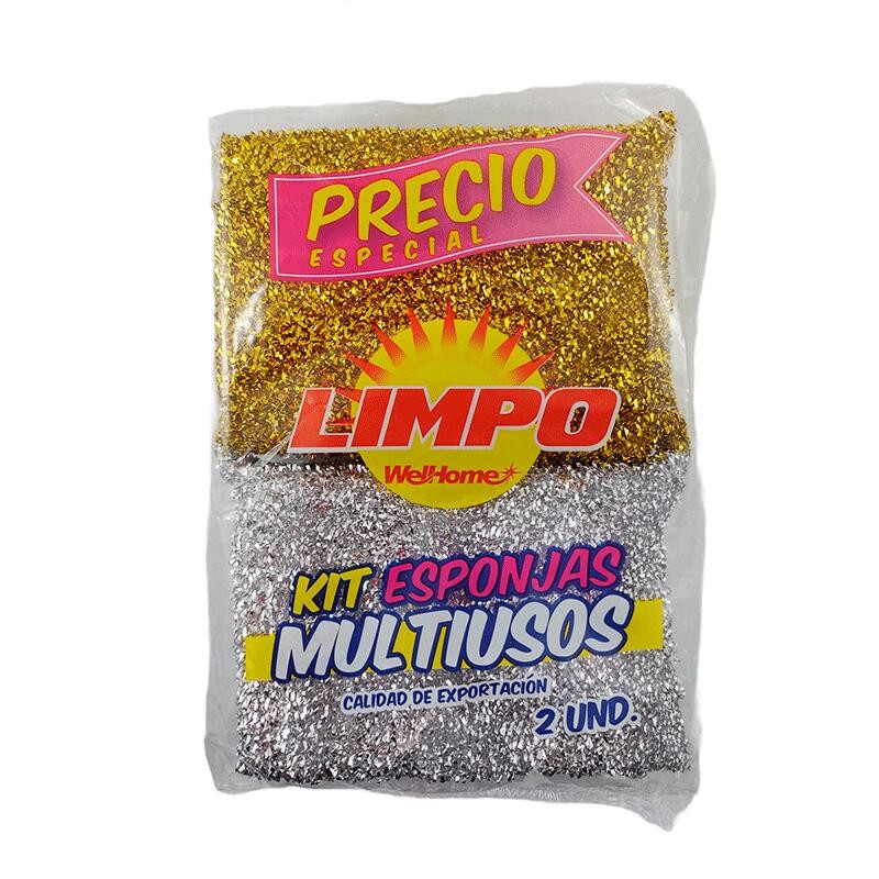 Kit Esponjas Limpo Multiusos Oro y Plata 2 Und