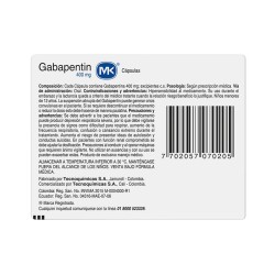 Gabapentin Mk 30 Cápsulas 400mg