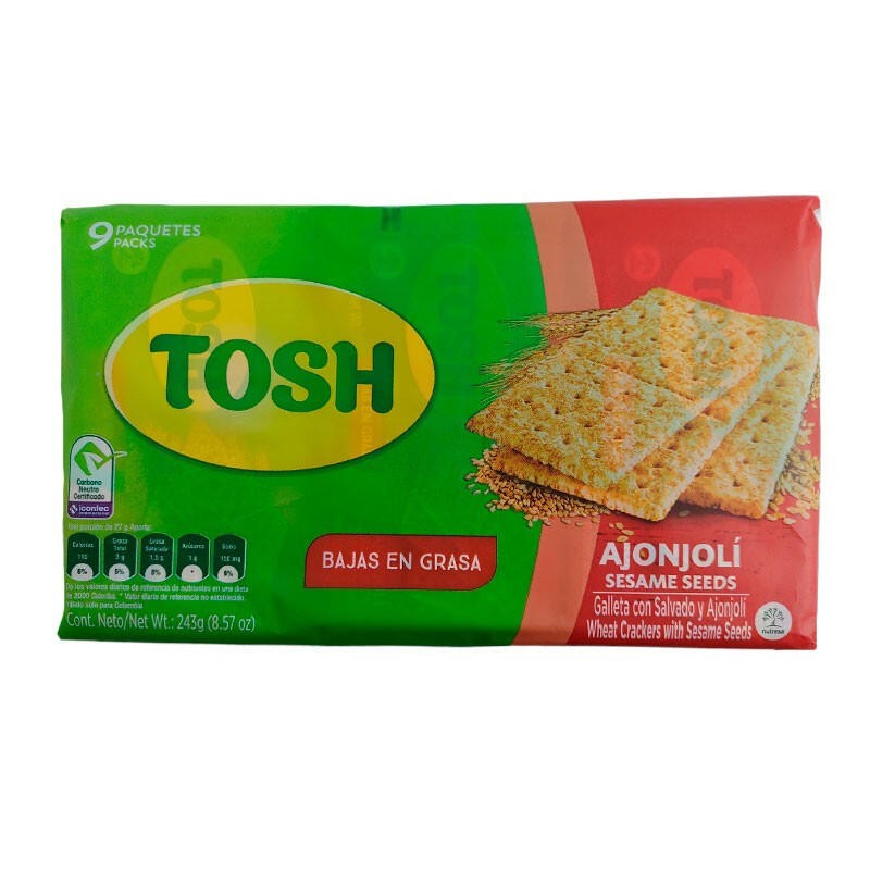 Galletas Tosh Ajonjolí 9 Und 243gr