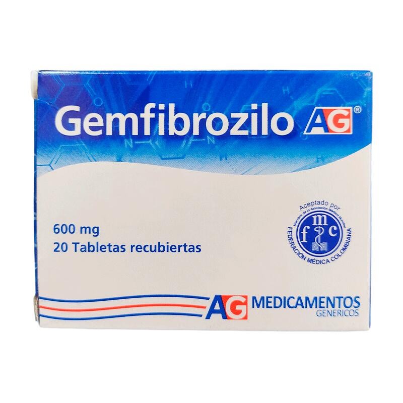 Gemfibrozilo AG 20 Tabletas 600mg