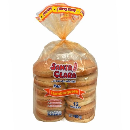 Pan Hamburguesa Santa Clara 12 Unidades 800gr