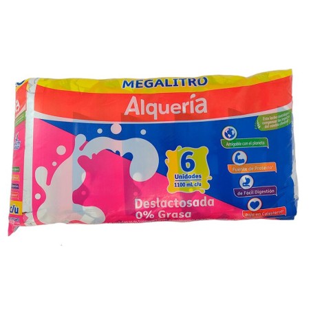 Leche Alquería Deslactosada Descremada 6 Und 1100mL