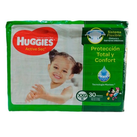 Pañales Huggies Active Sec Etapa 5 30 Und