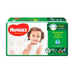 Pañales Huggies Active Sec Etapa 4 50 Und