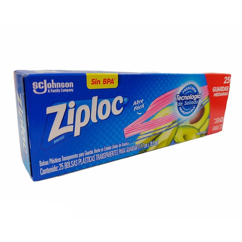 Bolsas Hermética Para Guardar Medianas Ziploc 25 Und