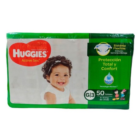 Pañales Huggies Active Sec Etapa 3 50 Und