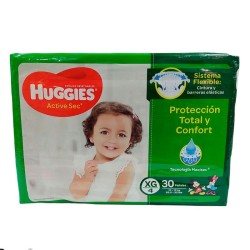 Pañales Huggies Active Sec Etapa 4 30 Und