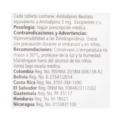 Amlodipino Genfar 10 Comprimidos 5Mg